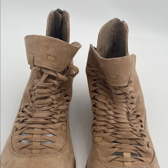 Coldwater creek Tan Leather Ankle Boots women 8M Suede casual office Festival - Picture 5 of 15